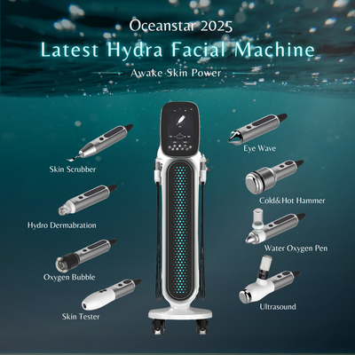 Peralatan Wajah Profesional Hydra 500W dengan Diagnosis Kulit AI Pengobatan Anti-penuaan Non-invasif